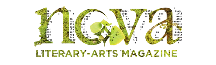 Logo of nova Literary-Arts Magazine featuring stylized text with green and nature-inspired elements.